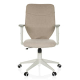 Beige Thuisgebruik bureaustoel COSIO II met armleuningen en vijfpoot met zwenkwielen van hjh OFFICE – 360-gradenweergave (vooraanzicht 0°)
