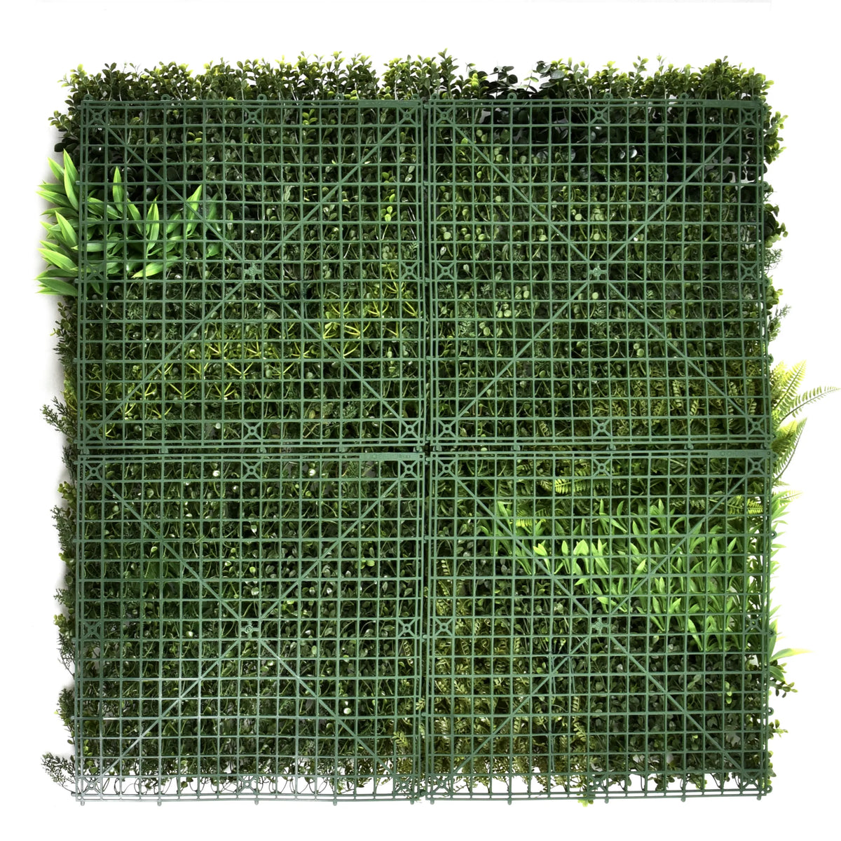 Groene plantmat LEAFLUXE 3D met kunststof raster en kunstmatig bladwerk van hjh LIVING