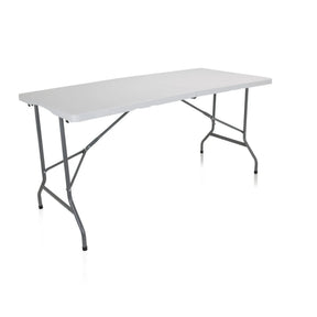 Witte klaptafel EASY UP MULTI II met rechthoekig blad en grijs metalen onderstel van hjh OFFICE