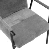 Grijze stoffen bekleding van de zitting en rugleuning van de gestoffeerde stoel Lifea Flex van hjh LIVING