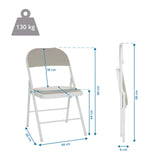 Maattekening van de Klapstoel TUDELA W met een totale hoogte van 99 cm en een belastbaarheid van 130 kg van hjh OFFICE