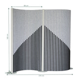 Maattekening van de Scheidingswand Flexmiut Wave met 210 × 160 cm van hjh OFFICE