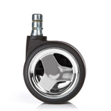 Bureaustoelwielen 5x ROLO GAME No-Noise 11mm/60mm voor harde vloeren in chroom en zwart van hjh OFFICE