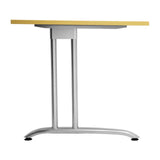 Zilverkleurig metalen onderstel met gebogen voet van het BELA 82 S bureau van hjh OFFICE PRO