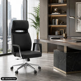 Zwarte Professionele directiestoel VELVET ECO met chromen onderstel en tapijtrollen van hjh OFFICE