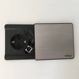 Accessoires ELDO800 als stekkerdoos met roestvrijstalen afdekking, USB- en RJ45-aansluiting van hjh OFFICE PRO