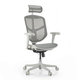 Bureaustoel Enjoy Eco MB in grijs met netbespanning, hoofdsteun en vijf zwenkwielen van hjh OFFICE