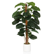 Groene Kunstplant EPIPREMNUM met grote bladeren in een witte pot van hjh OFFICE