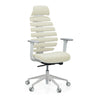 Professionele bureaustoel ERGO LINE W in Salted Caramel met beige stoffen bekleding en wit frame van hjh OFFICE