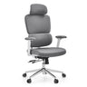 Professionele bureaustoel Ergomy WF 2 met grijze stoffen bekleding en wit frame van hjh OFFICE