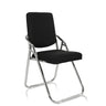 Zwarte klapstoel ESTO met stofbekleding en verchroomd metalen frame van hjh OFFICE