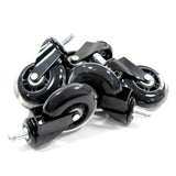 Zwart-transparante bureaustoelwielen 5x ROLO SKATE ST 11mm/75mm voor harde vloeren van hjh OFFICE