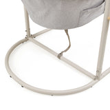 Beige metalen frame van de Skylo hangstoel met grijze stofbekleding van hjh LIVING