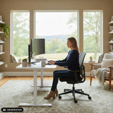 Elektrisch in hoogte verstelbaar bureau Worktime in het wit van hjh OFFICE (AI-gegenereerde afbeelding)