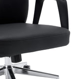 Zitting en armleuning van de Professionele directiestoel VELVET ECO in zwart met chromen onderstel van hjh OFFICE