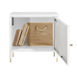 Open witte kantoorkast UMEO met opbergbox en goudkleurige poten van hjh OFFICE