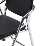 Verchroomd frame en zwarte bekleding van de Klapstoel Esto T van hjh OFFICE