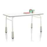 Kinder bureau KID GRO T in lichtgrijs met wit frame en grijze voetdoppen van hjh OFFICE