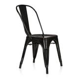 Zwarte Bistrostoel VANTAGGIO COMFORT met metalen frame en hoge rugleuning van hjh OFFICE – 360-gradenweergave (schuin vooraanzicht 60°)