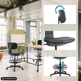 Zwarte TOP WORK B baliestoel met voetring en hoogteverstelling van hjh OFFICE (AI-gegenereerde afbeelding)