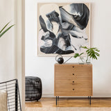 Commode LINNO K van eiken met drie laden en zwarte poten van hjh LIVING