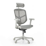 Bureaustoel Enjoy Eco MB in grijs met netbespanning, hoofdsteun en vijf zwenkwielen van hjh OFFICE