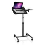 Zwart Zit- Sta bureau VM-SL met laptophouder, muismat en zwenkwielen van hjh OFFICE