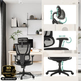Luxe directiestoel ERGOHUMAN SLIM ECO F GEN2 met verstelbare hoofdsteun en armleuningen van hjh OFFICE (AI-gegenereerde afbeelding)