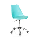 Thuisgebruik bureaustoel FANCY PRO in turquoise met verchroomd onderstel en wieltjes van hjh OFFICE