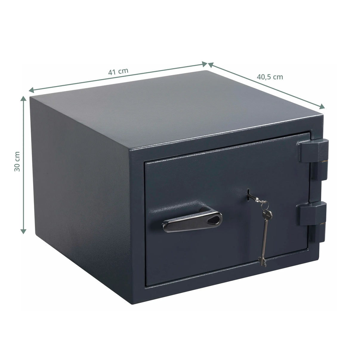 Maataanzicht van de Kluis Safe Compact Pro in antraciet met 41 × 40,5 cm en een hoogte van 30 cm van hjh OFFICE