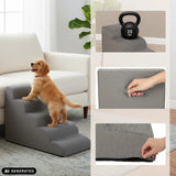 Grijze PAWY STEP 5 trap voor huisdieren met handvat, ritssluiting en belastingstest van hjh LIVING (AI-gegenereerde afbeelding)