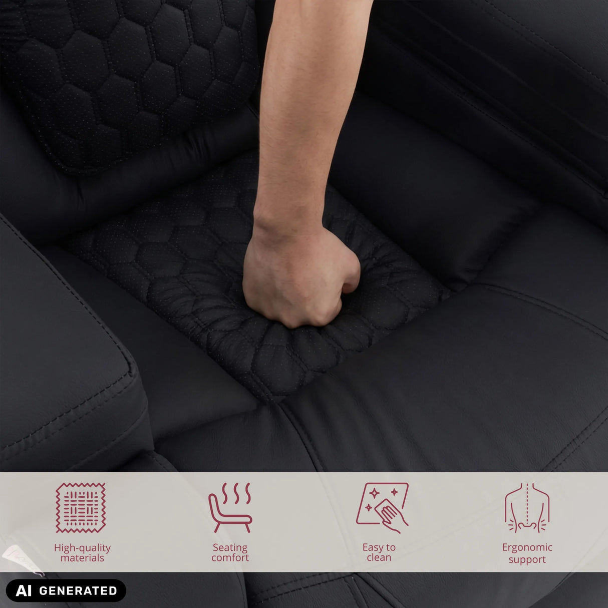 Bekleding van de Game Sport RX lounge stoel in zwart van hjh OFFICE (AI-gegenereerde afbeelding)