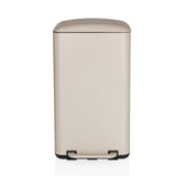 Beige prullenbak CLEAN BEVA met een inhoud van 30 liter en voetpedaal van hjh OFFICE
