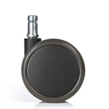 Schwarze Stuhlrolle 5x ROLO FREE 10mm/65mm für Hartböden mit silberfarbenem Metallstift von hjh OFFICE