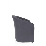 Donkergrijze Gestoffeerde fauteuil SAN JUAN met afgeronde rugleuning en armleuningen van hjh OFFICE – 360-gradenweergave (zijaanzicht 100°)