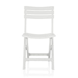 Witte Outdoor stoel TRAVANO met een rugleuning van drie dwarsstangen van hjh LIVING – 360-gradenweergave (vooraanzicht 0°)