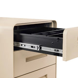 Uitgetrokken lade met telescoopgeleider van het COLOR PLUS I ladeblok in beige van hjh OFFICE