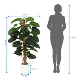 Maattekening van de Kunstplant EPIPREMNUM met een hoogte van 155 cm en breedte van 67 cm van hjh OFFICE