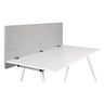 Tafelverdeler FLEXMIUT D 180 in lichtgrijs gemêleerde optiek op een wit bureau van hjh OFFICE