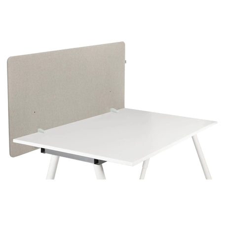 Tafelverdeler FLEXMIUT D1 in taupe gemonteerd op een wit bureau van hjh OFFICE
