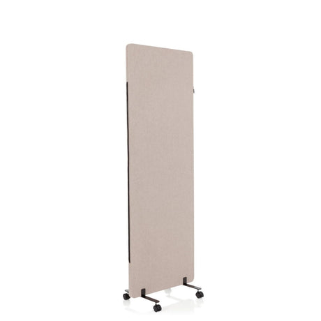 Scheidingswand FLEXMIUT in taupe met een zwart rolonderstel van hjh OFFICE