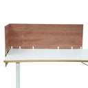 Bruine tafelverdeler FLEXMIUT ROLL W in houtoptiek met wit tafelblad van hjh OFFICE