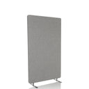 Lichtgrijze Scheidingswand FLEXMIUT STAND met stoffen bekleding en twee smalle standvoeten van hjh OFFICE