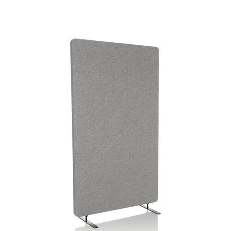 Lichtgrijze Scheidingswand FLEXMIUT STAND met stoffen bekleding en twee smalle standvoeten van hjh OFFICE