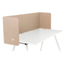Tafelverdeler FLEXMIUT U in beige op een wit bureau van hjh OFFICE