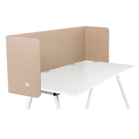 Tafelverdeler FLEXMIUT U in beige op een wit bureau van hjh OFFICE