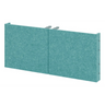 Turquoise akoestische scheidingswand FlexWall van viltmateriaal met metalen beugels van hjh OFFICE PRO