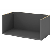 Grafietkleurige opbouwcorpus FlexWall met een open legvlak van hjh OFFICE PRO