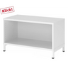 Witte FlexWall met een open vak en een sokkelonderstel van hjh OFFICE PRO