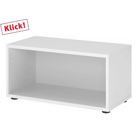 Witte kast FlexWall met een open vak en zwarte poten van hjh OFFICE PRO